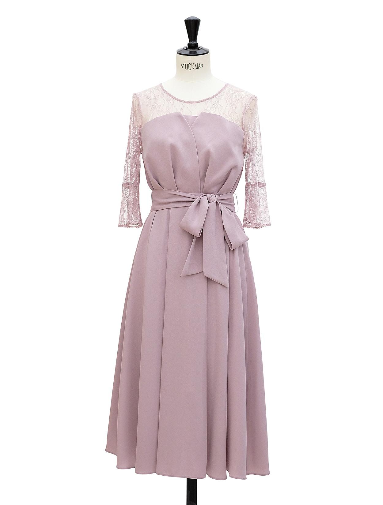 Select Shop ビスチェ風レース切替ドレス ブラック/M｜結婚式