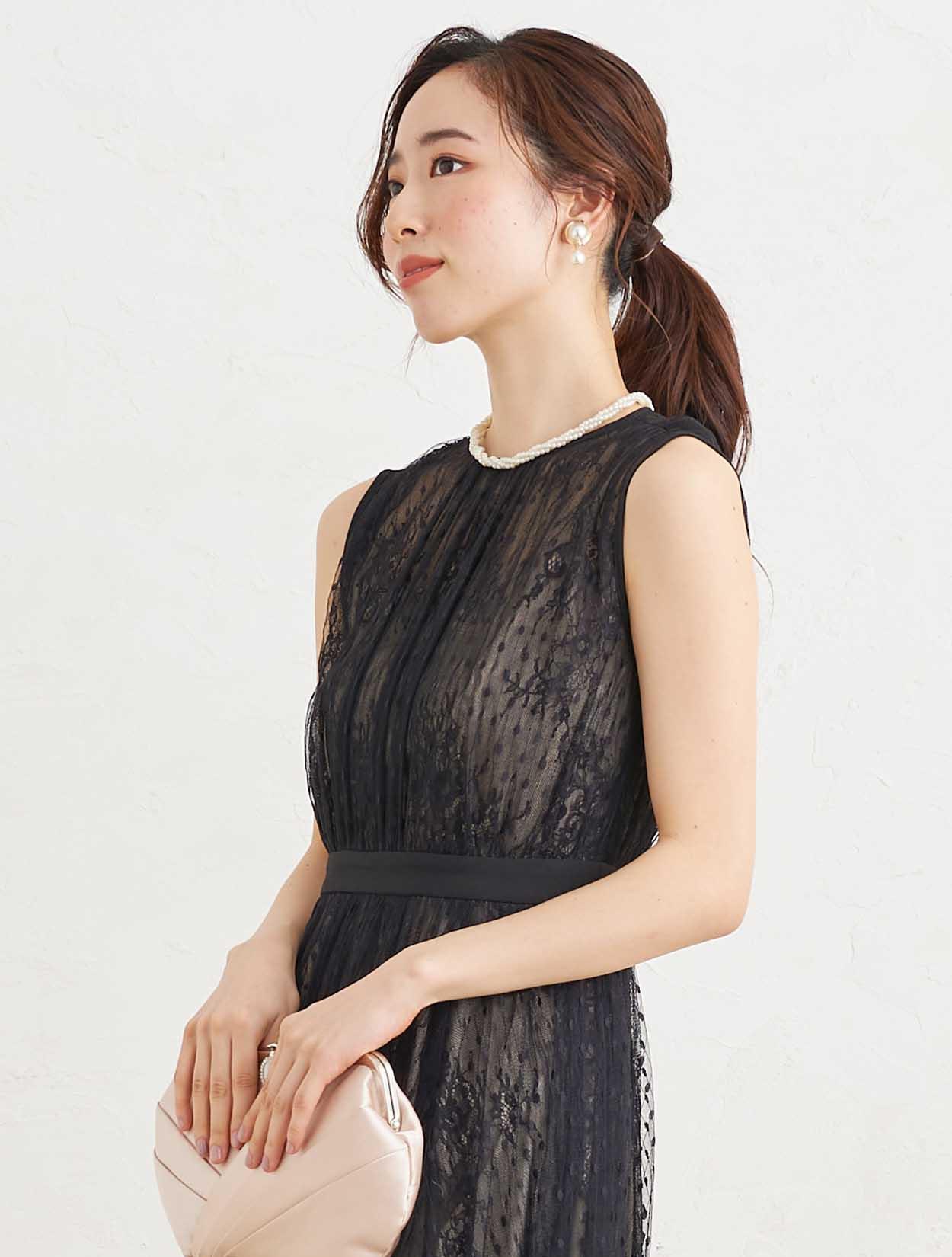 Kastane チュールレイヤードベアドレス　ブラック SET3225のレンタルアイテム｜結婚式パーティードレスはcalian