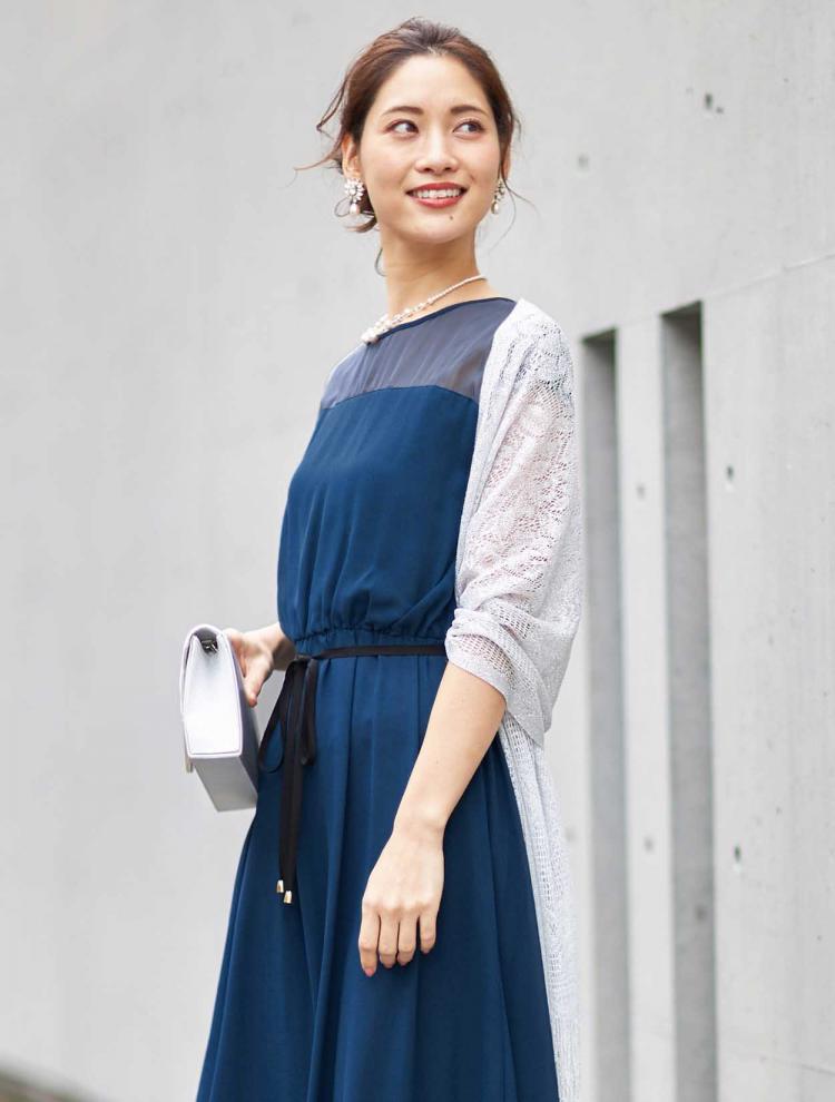 【3L/5L】胸元透かしロングドレス(SET3064)