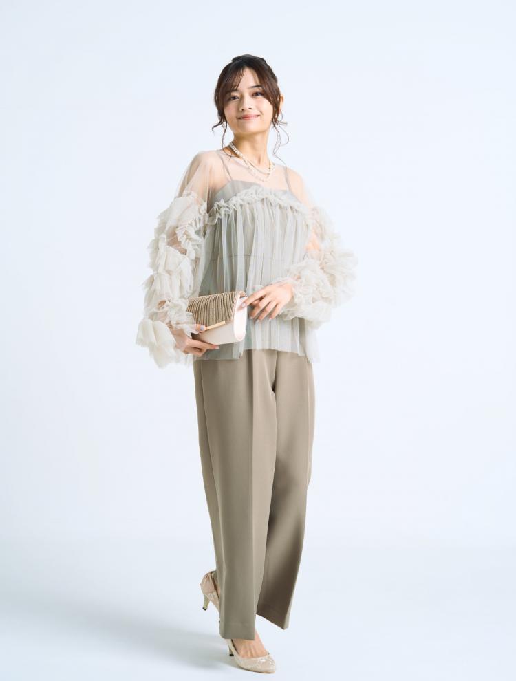 【S/M/L】キャミソールパンツドレス(カーキ)