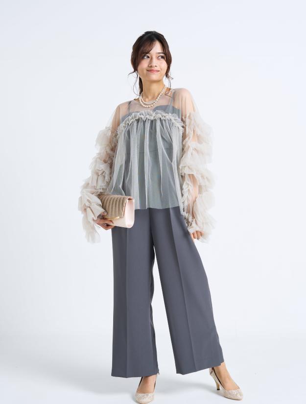 【S/M/L】キャミソールパンツドレス（Cグレー）